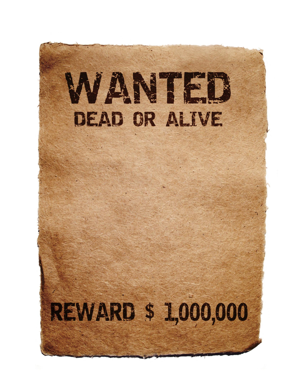 Blank Most Wanted Poster Template