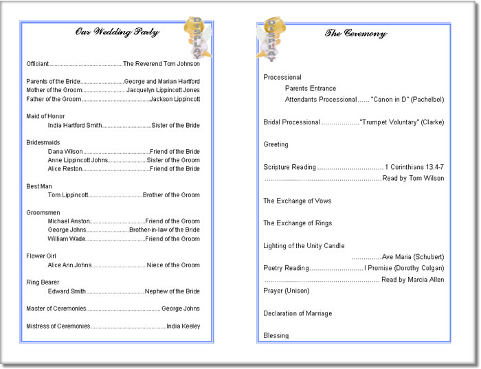 Church Wedding Program Templates Free