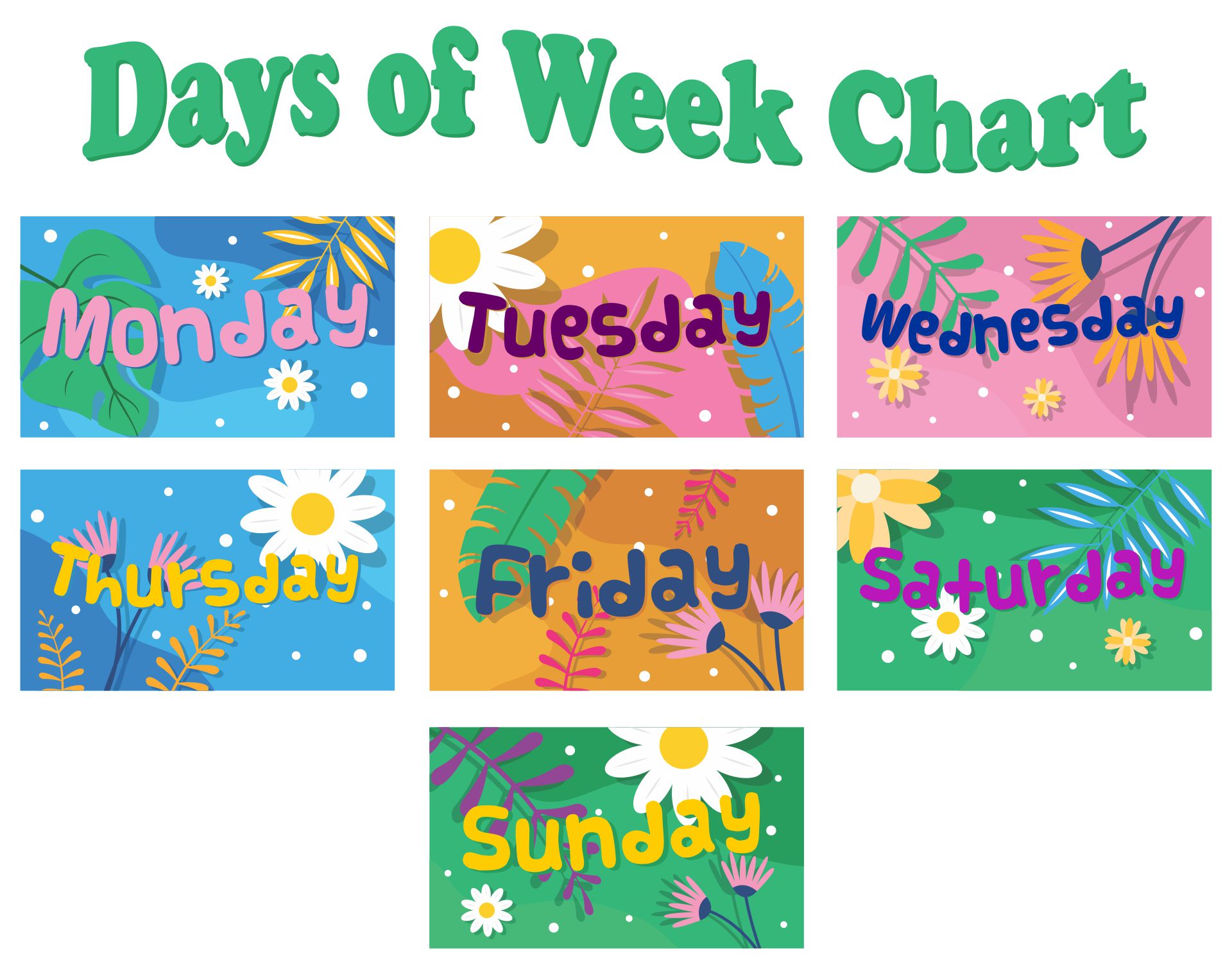 Day Of The Week Chart Printable Printable Word Searches