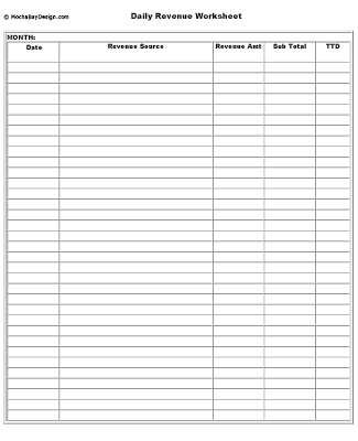 Printable Accounting Worksheets Blank