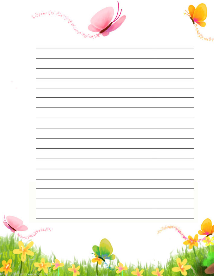 Printable Border Lined Writing Paper