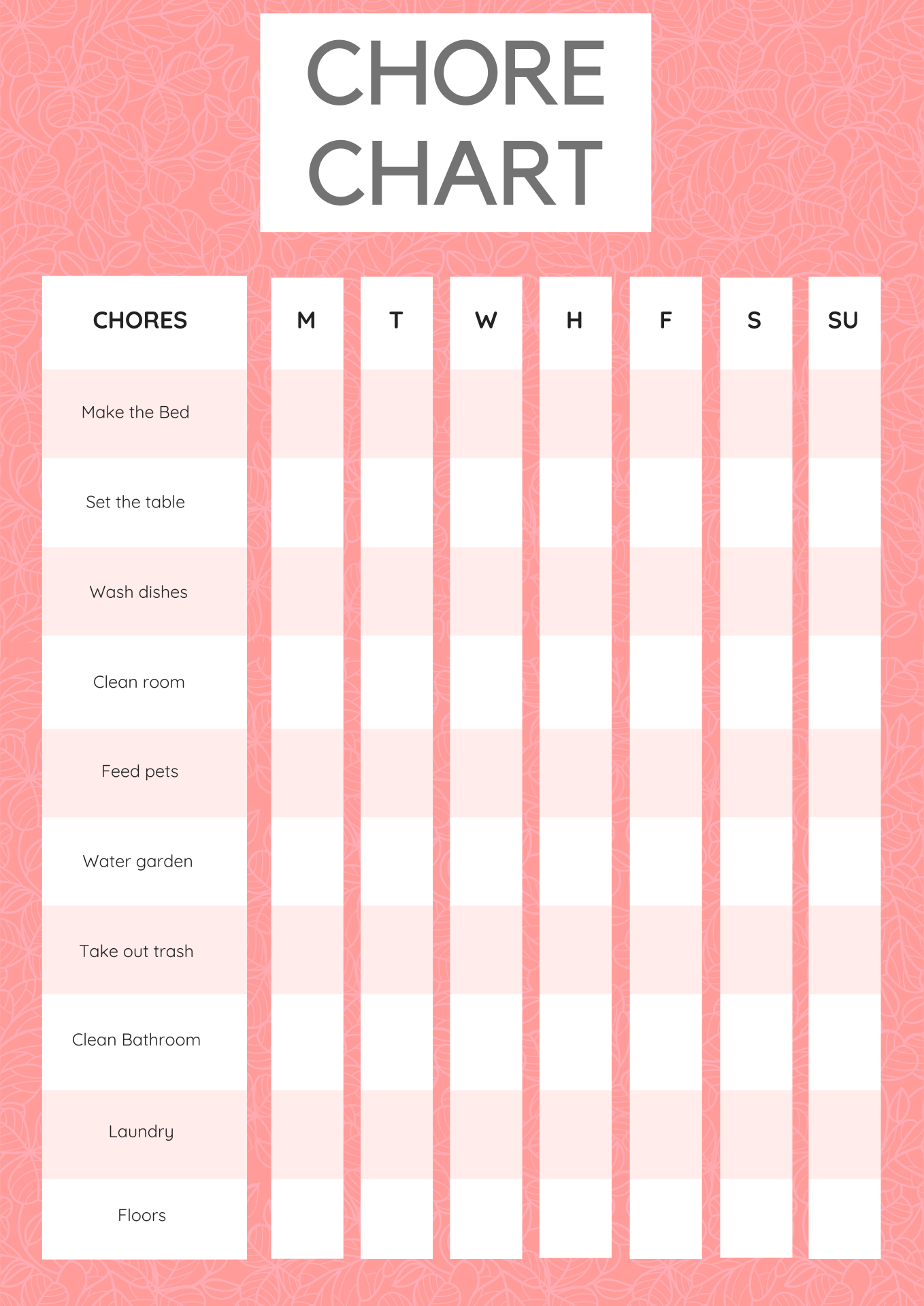 Household Chore Charts