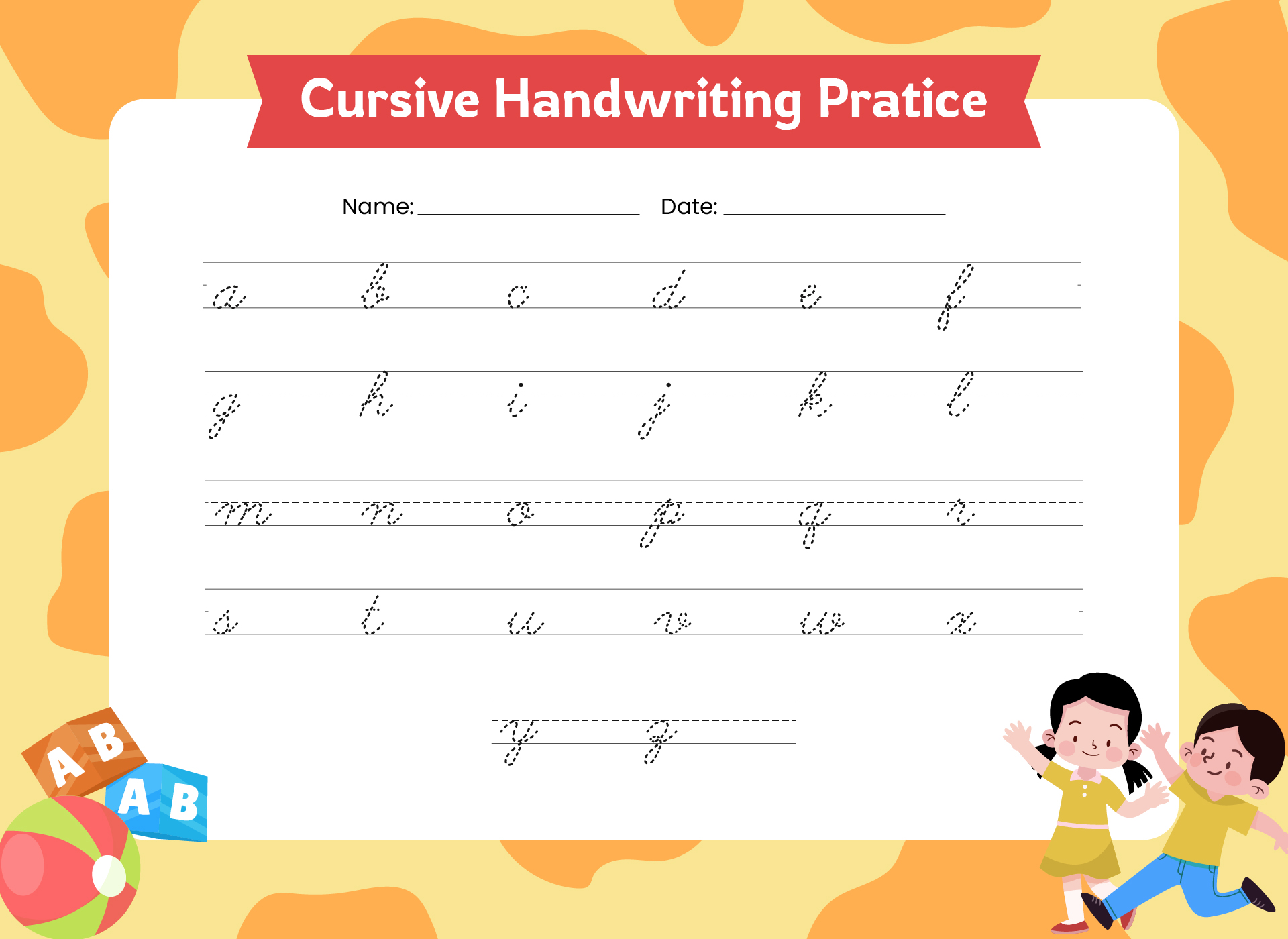 thumbnail image 2 of 50+ Cursive Writing Worksheets ⭐ Alphabet Letters, Sentences, Advanced 2 of 14