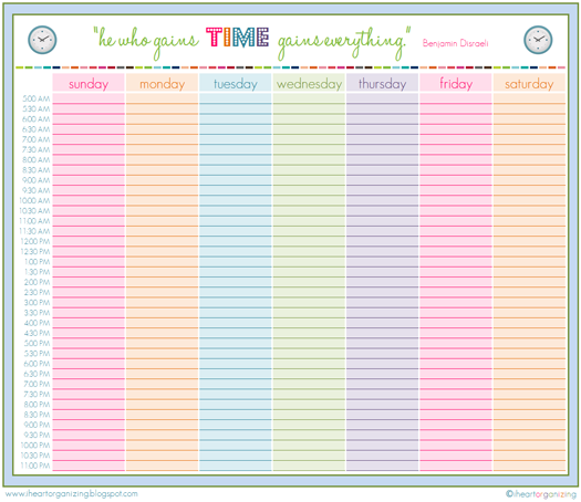 Printable Weekly Schedule