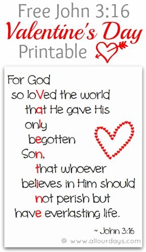 John 3 16 Valentine Printable