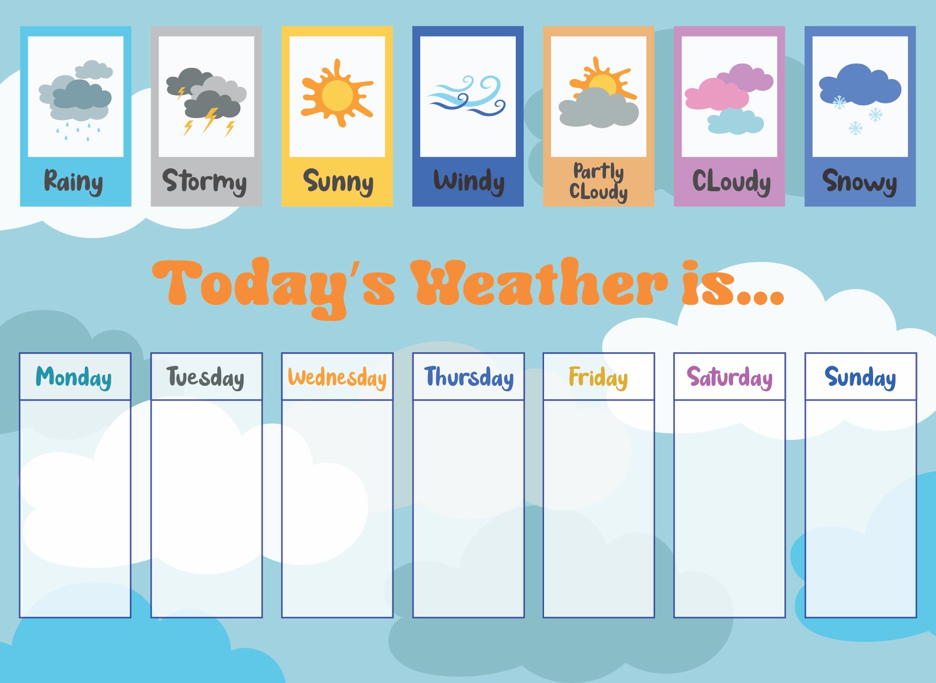 Free Printable Weather Chart For Preschool Printable Free Templates