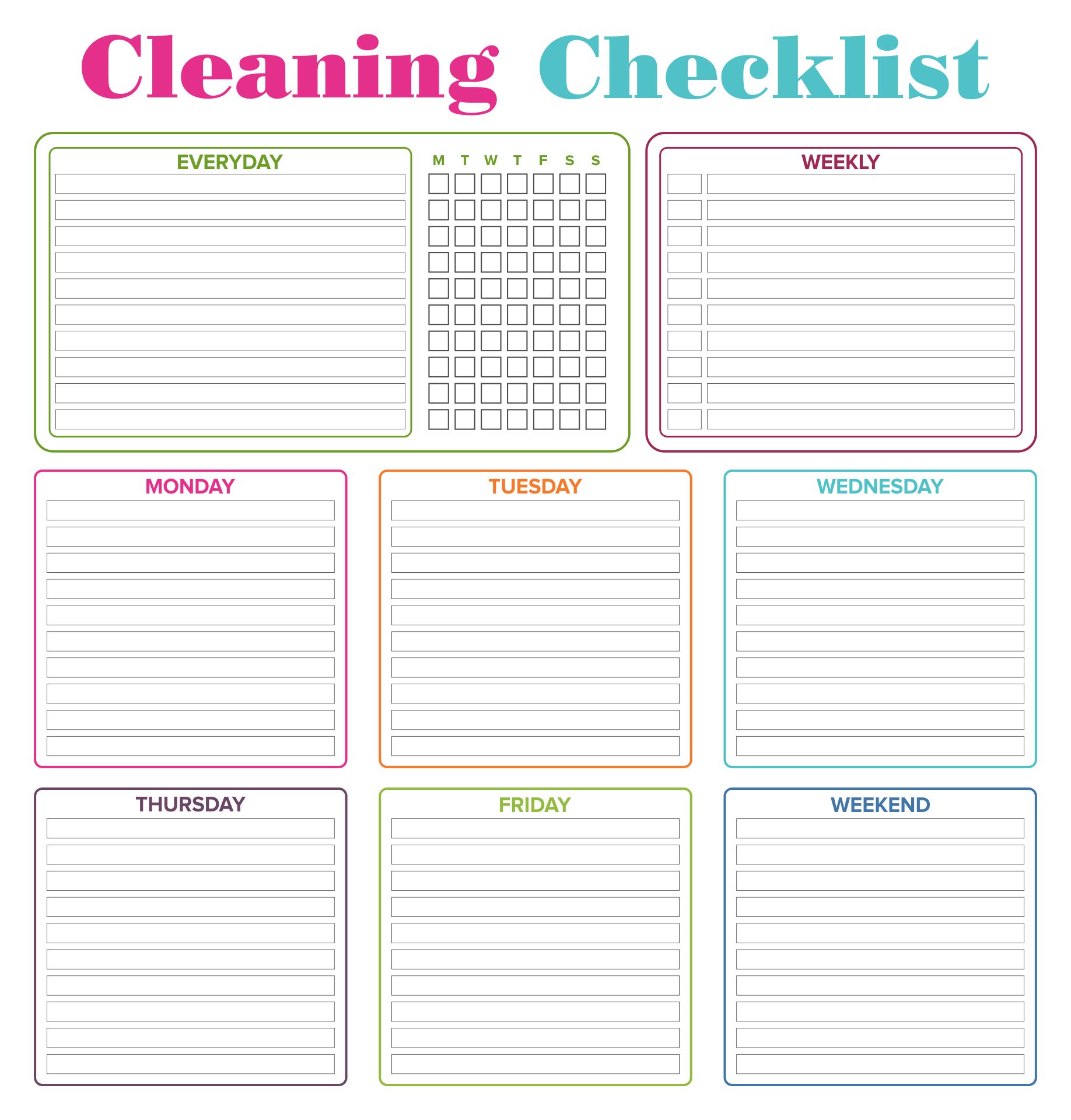 10 Best Daily Cleaning Checklist Printable PDF For Free At Printablee