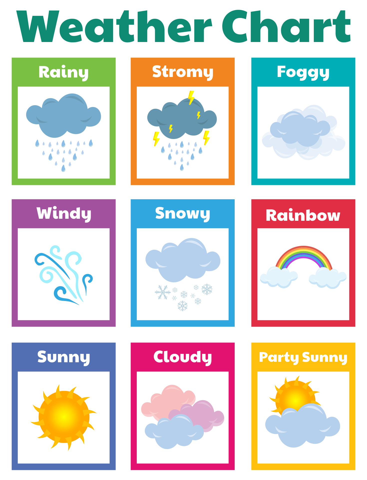 Weather Chart For Kindergarten
