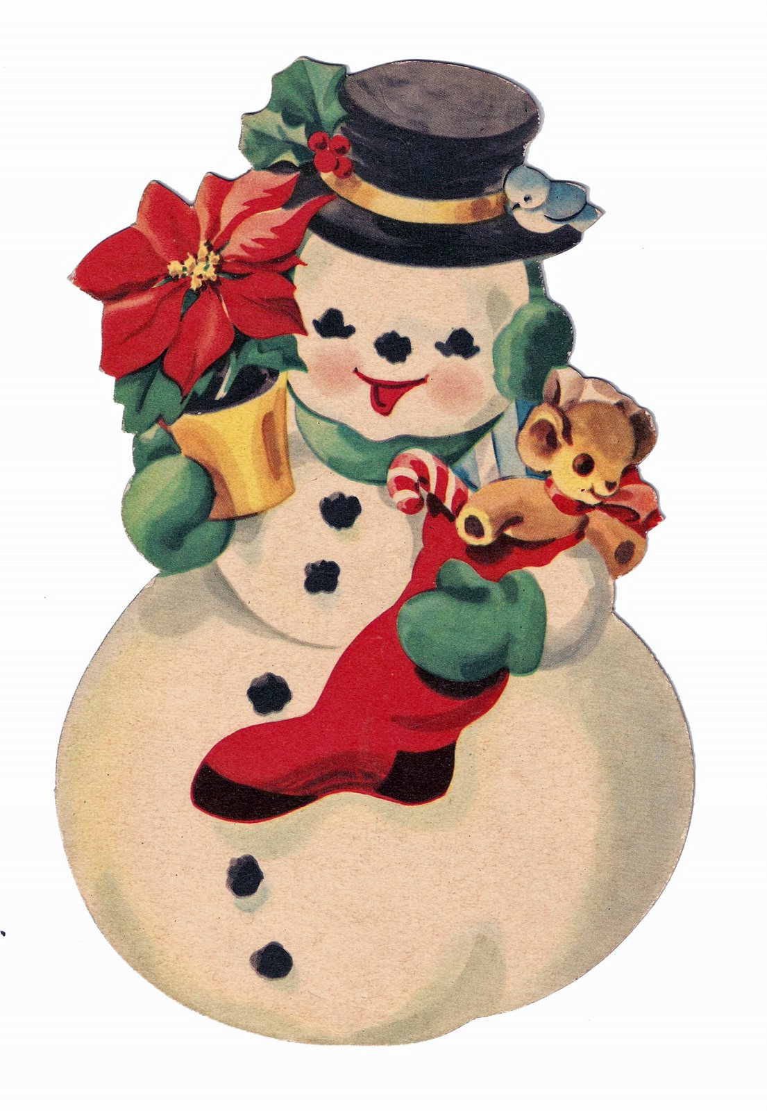 9 Best Snowman Vintage Christmas Printables Free - printablee.com