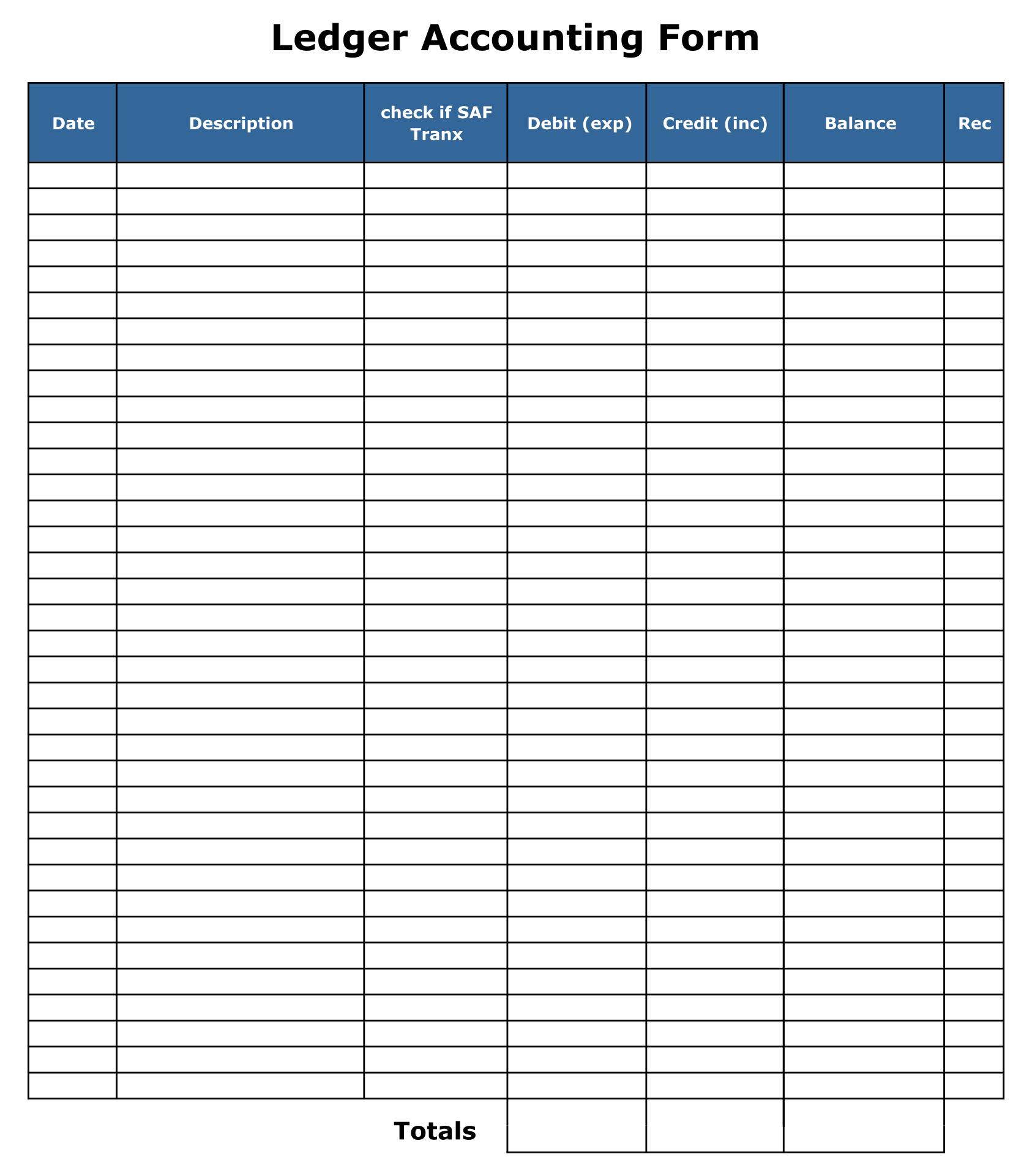 10 Best Accounting Ledger Template Printable