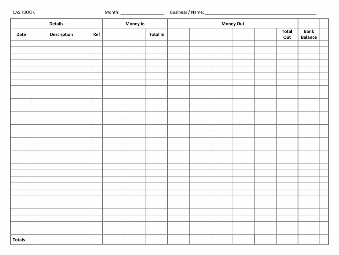 Accounting Ledger Template Printable