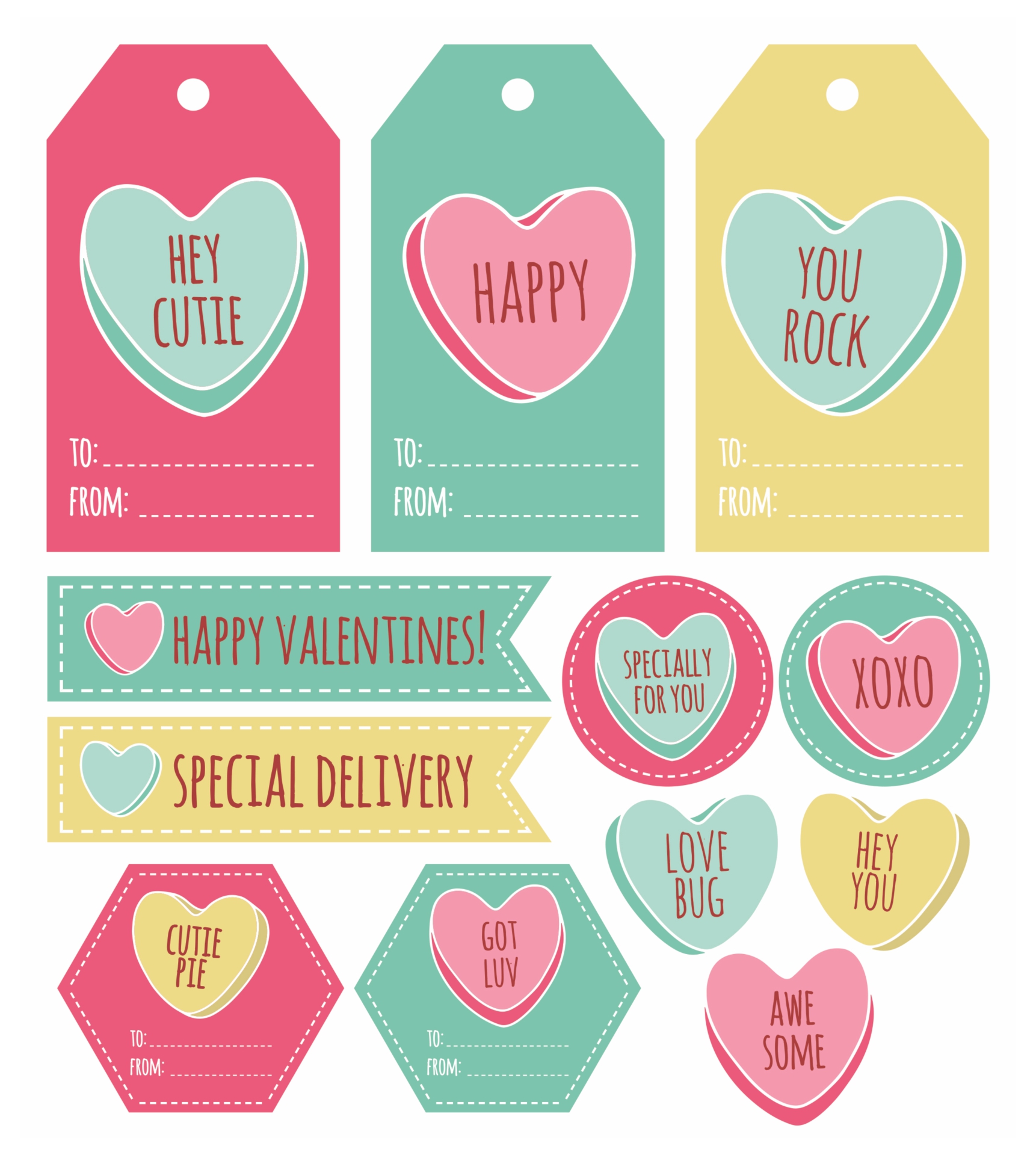 4 Best Free Printable Gift Tags Valentine's Day