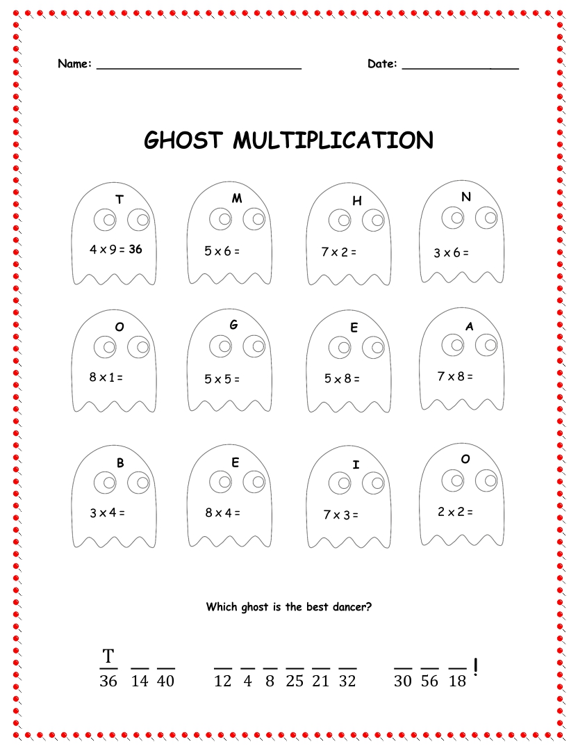 15 Best Multiplication Halloween Worksheets Printables Printablee