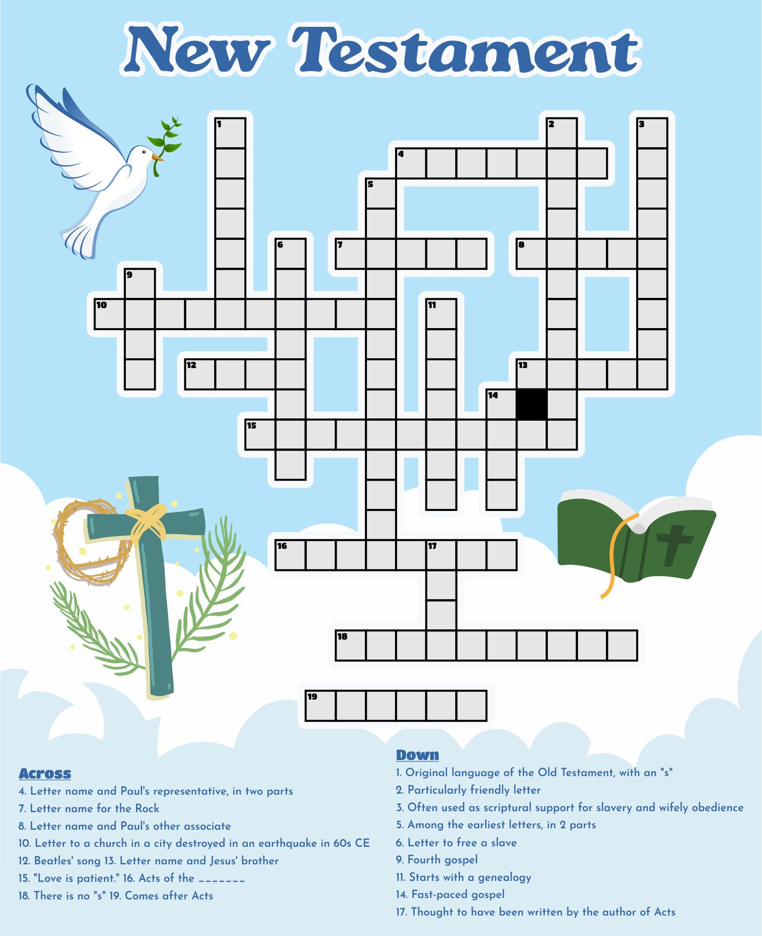 Printable Biblical Crossword Puzzles