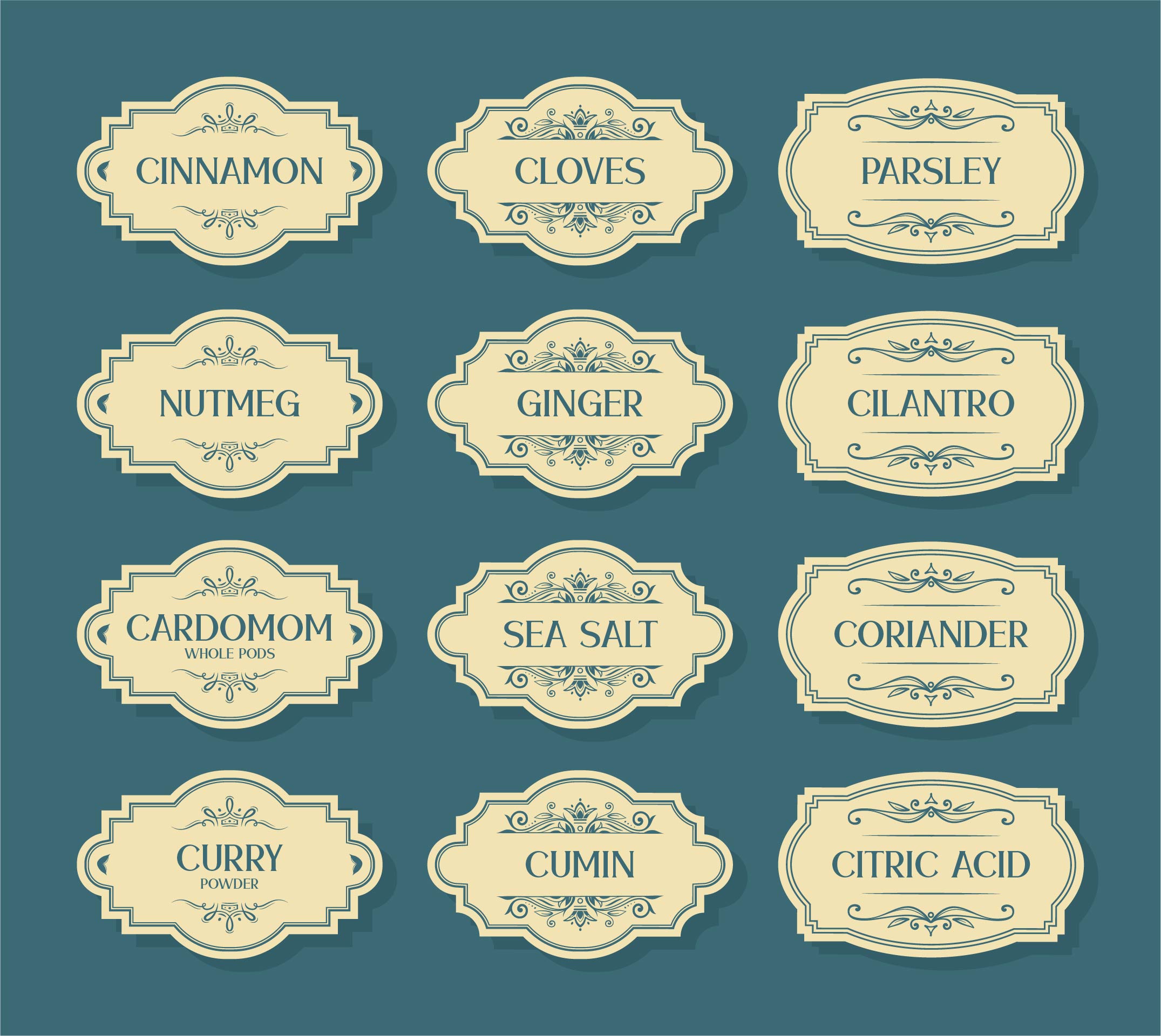 Free Printable Vintage Spice Labels