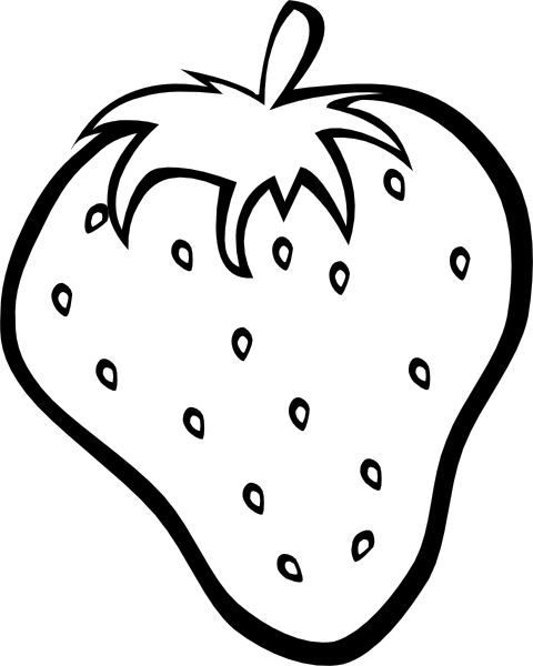 Strawberries Clip Art Black and White