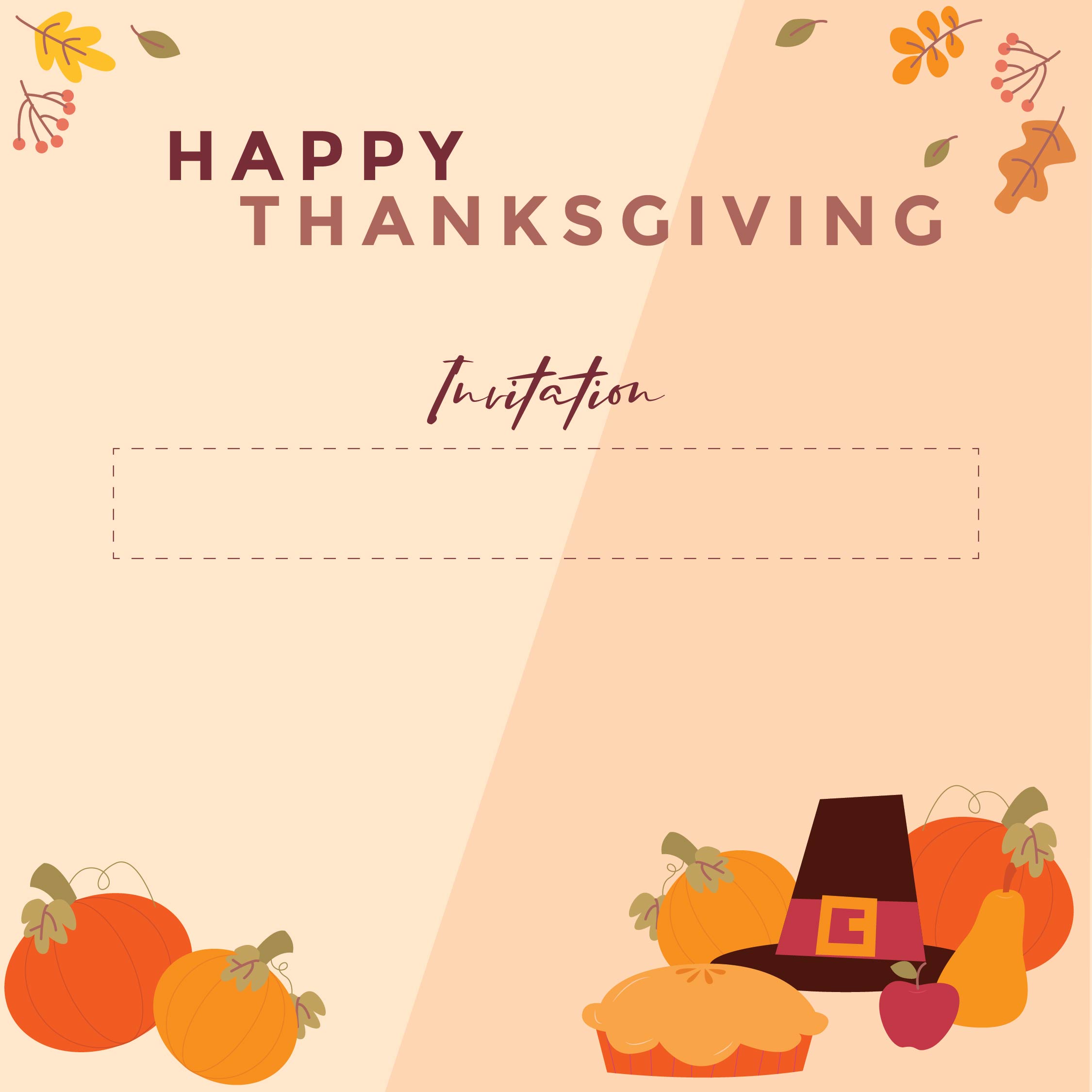 Thanksgiving Dinner Invitation Templates