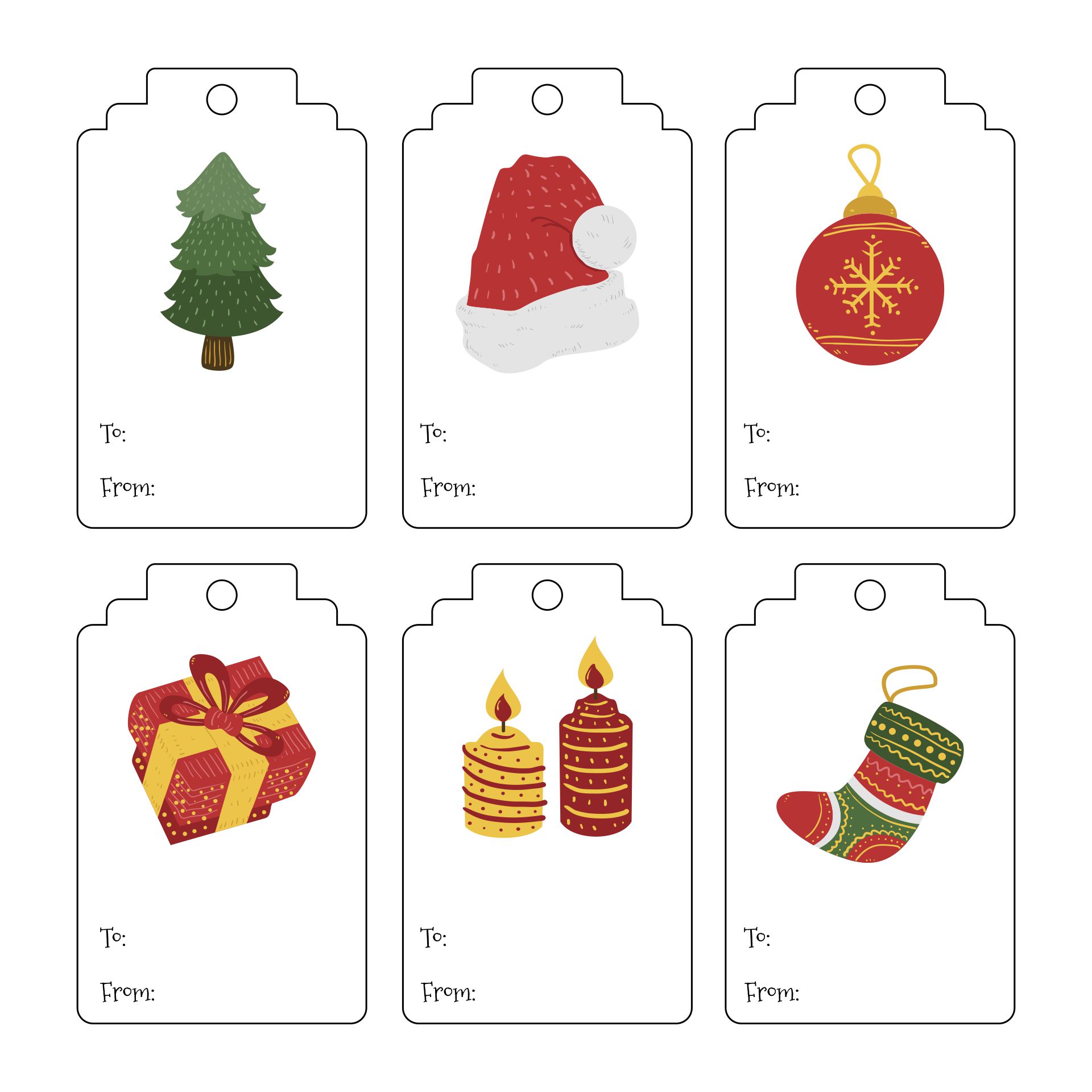 Blank Christmas Gift Tag Sticker 10 Free PDF Printables Printablee