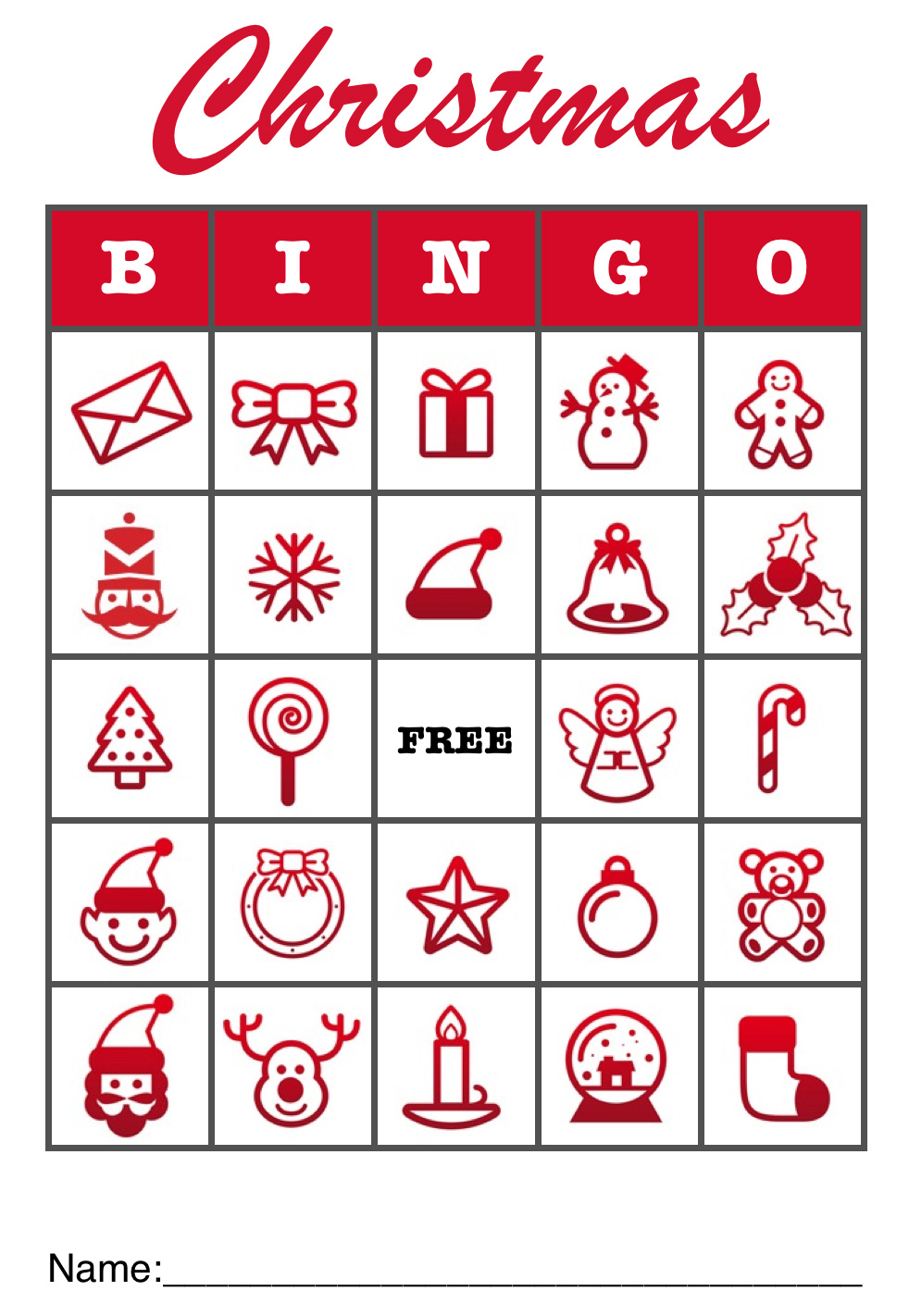 Office Christmas Bingo Printable