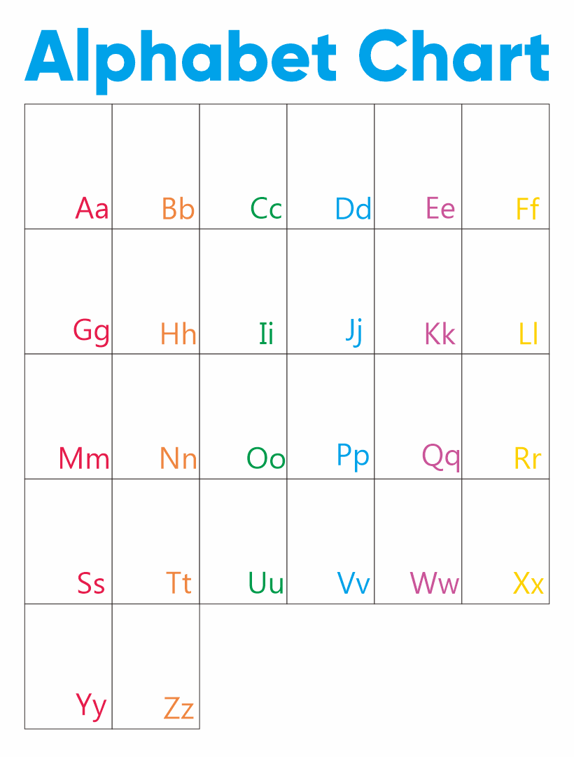 Kindergarten Alphabet Chart Printable