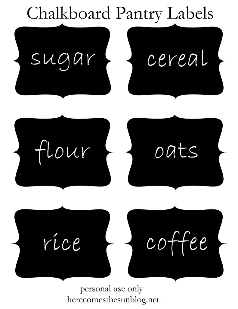 Printable Chalkboard Labels