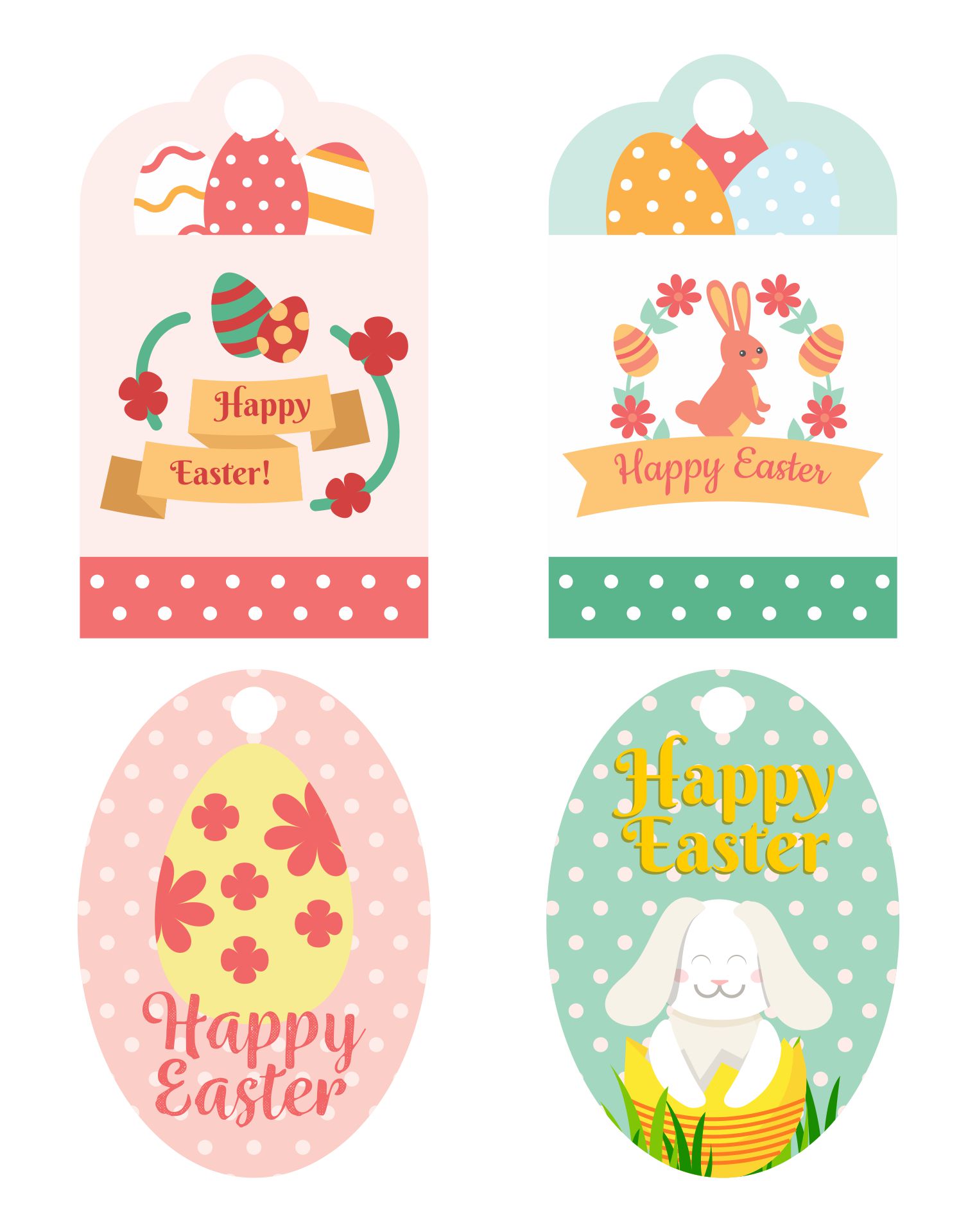Happy Easter Cute Printable Tags