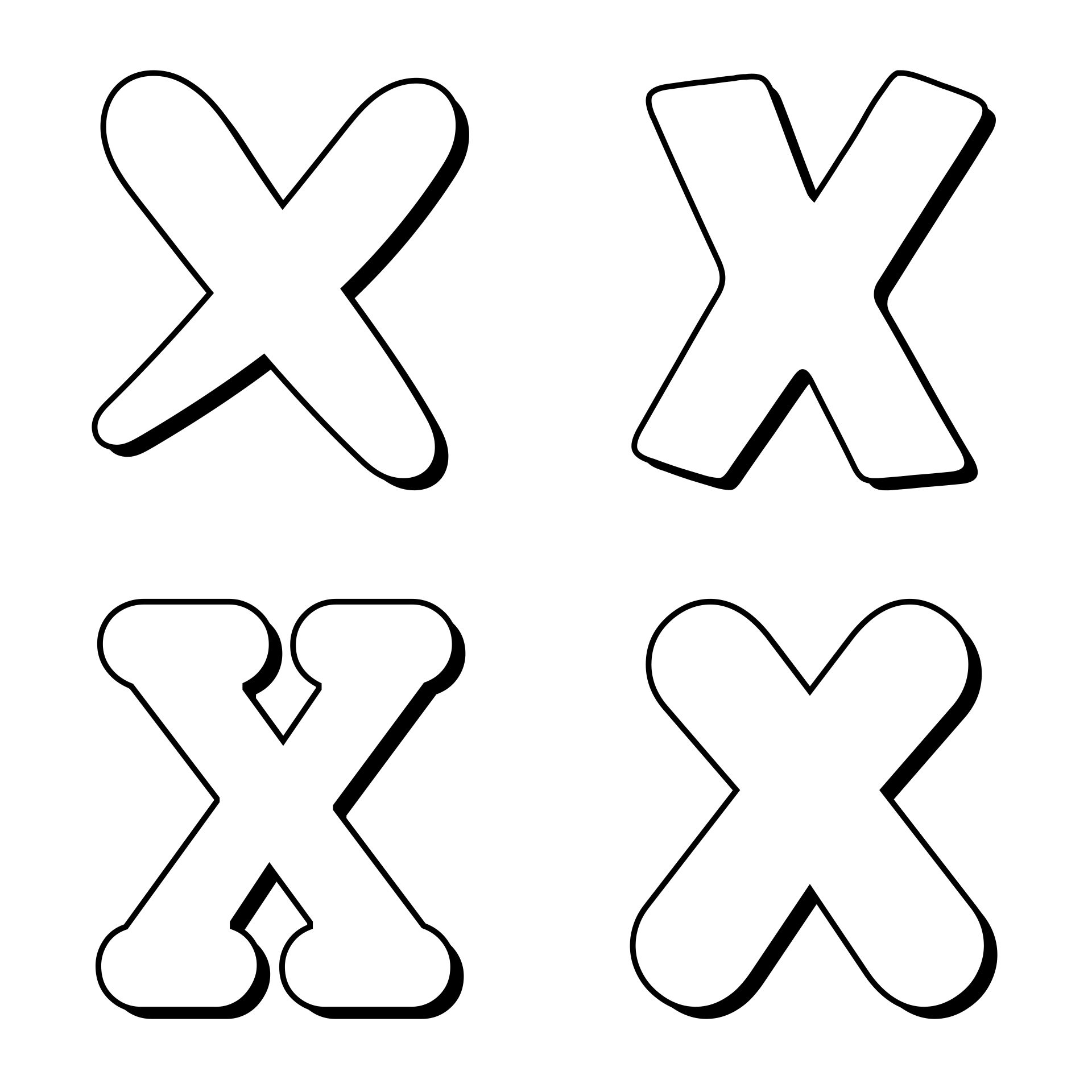 Printable Letter X Outline