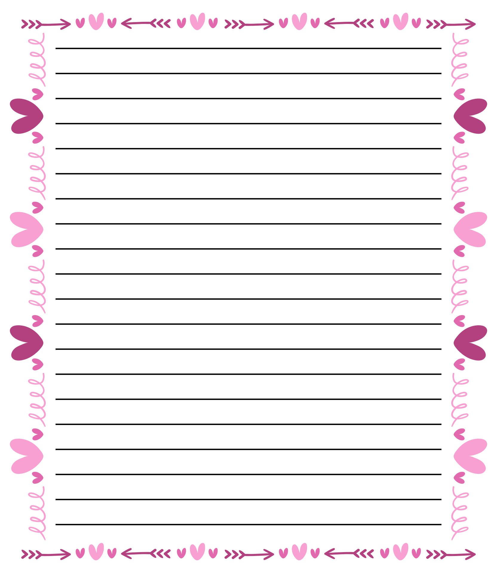 11 best printable lined paper with borders printablee com