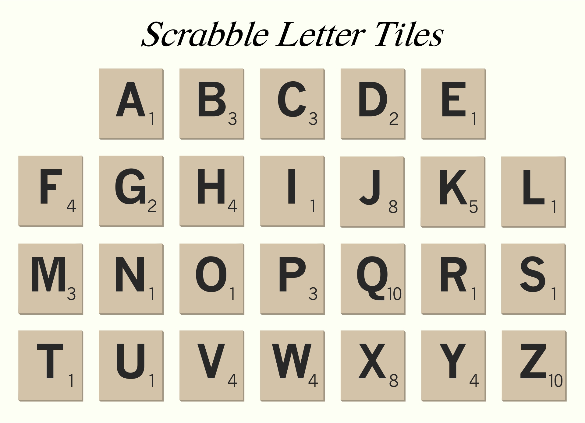 Bastel K nstlerbedarf TEN Letter B A To Z In Stock Black Scrabble Tiles Letters 10 Individual 