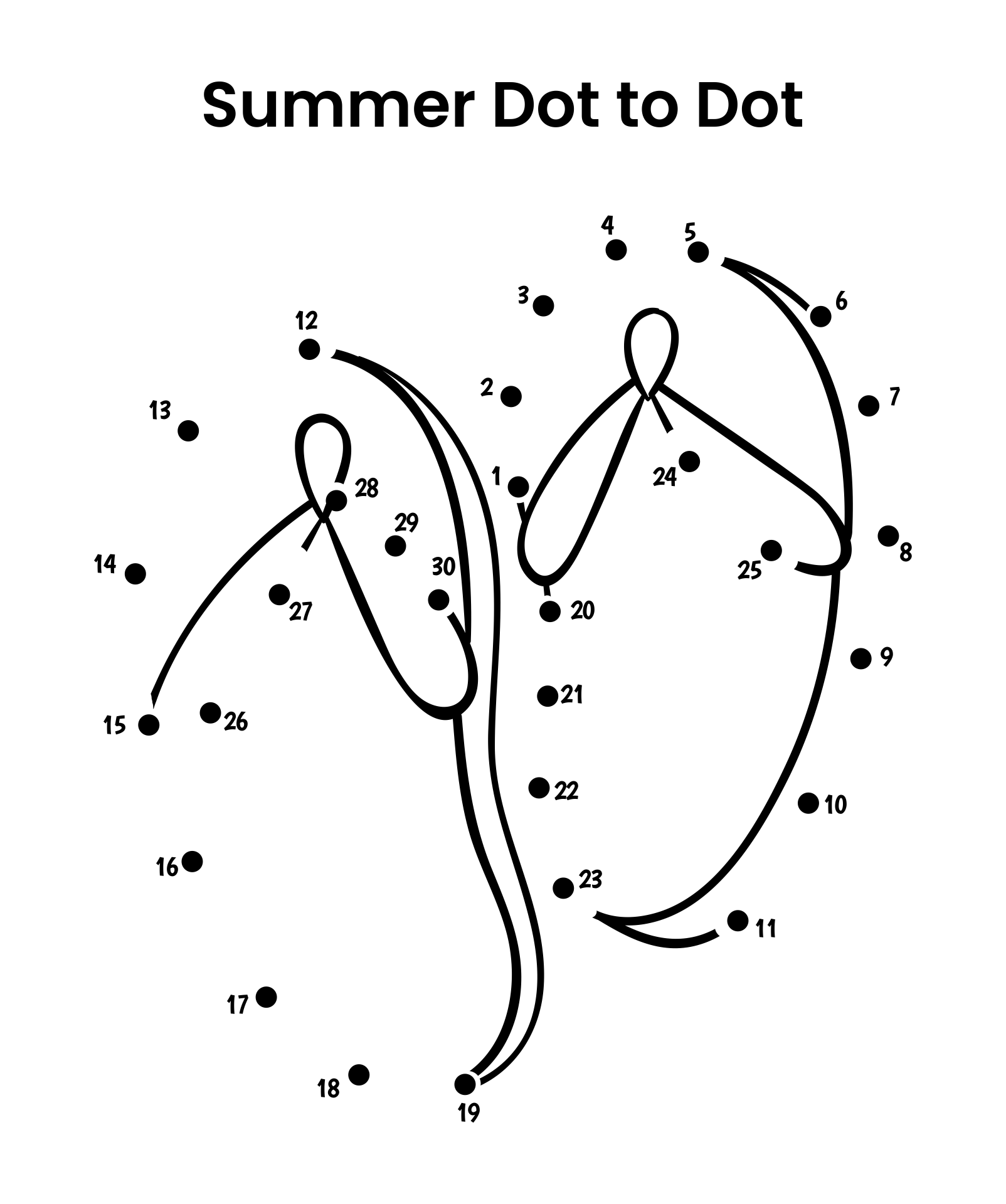 Printable Summer Connect The Dot