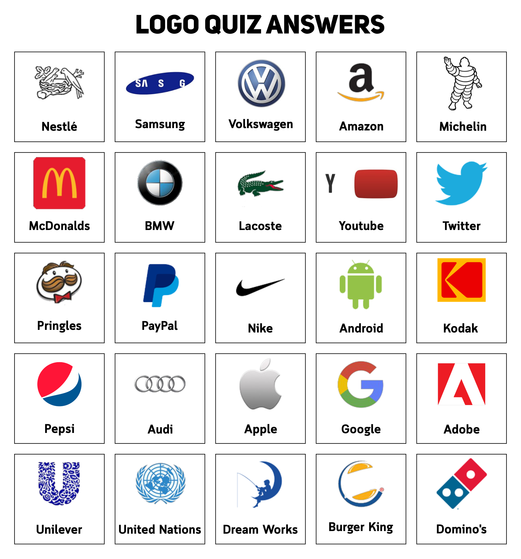 Logo quiz worksheet