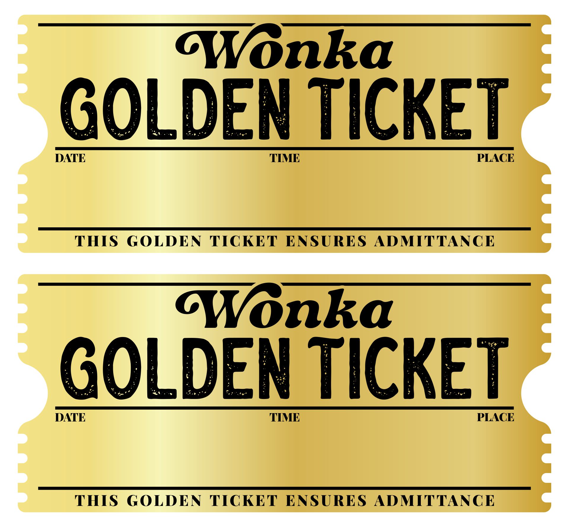 Golden Ticket Template Black And White