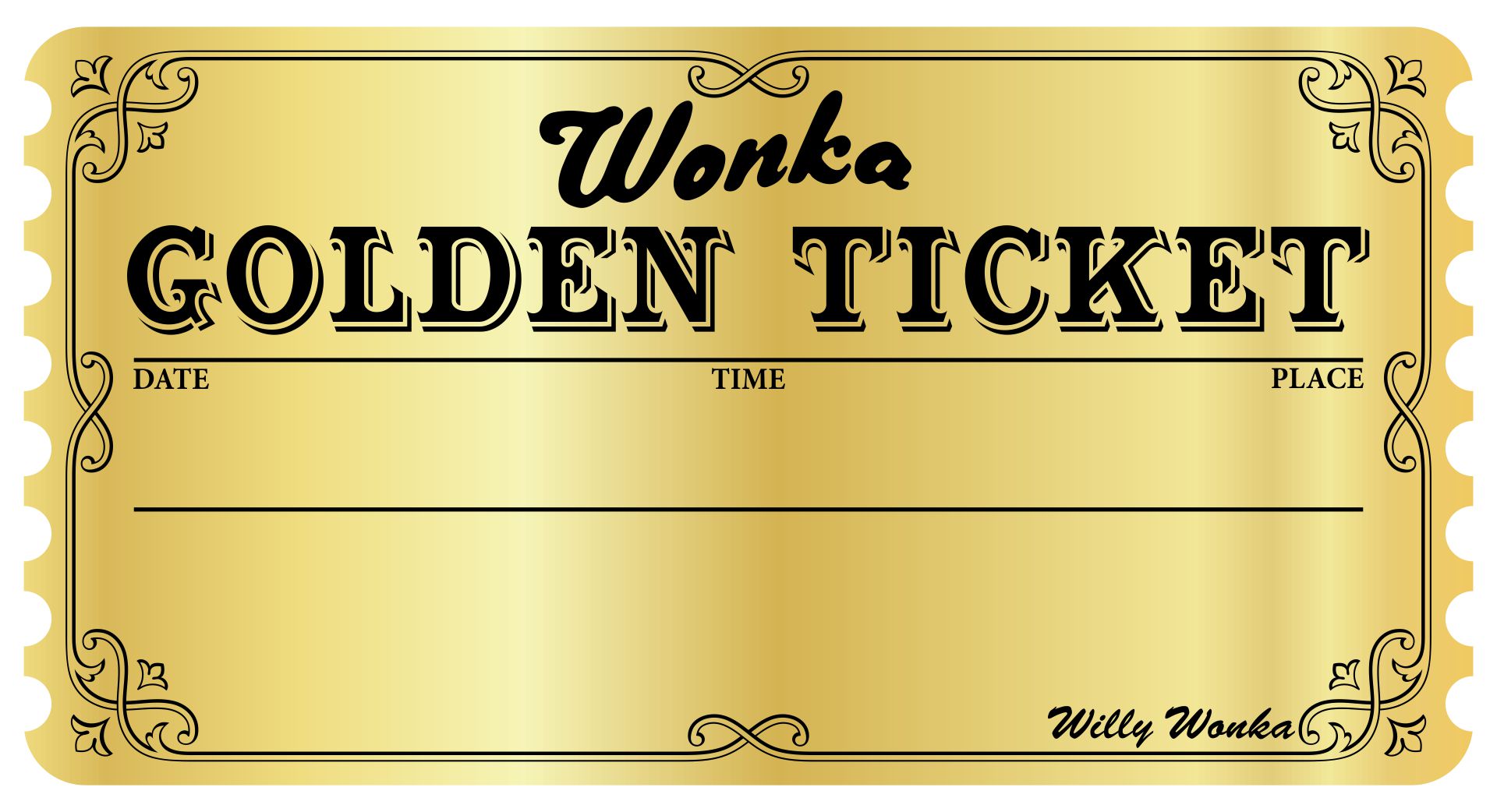 FREE Willy Wonka Golden Ticket Template Resource