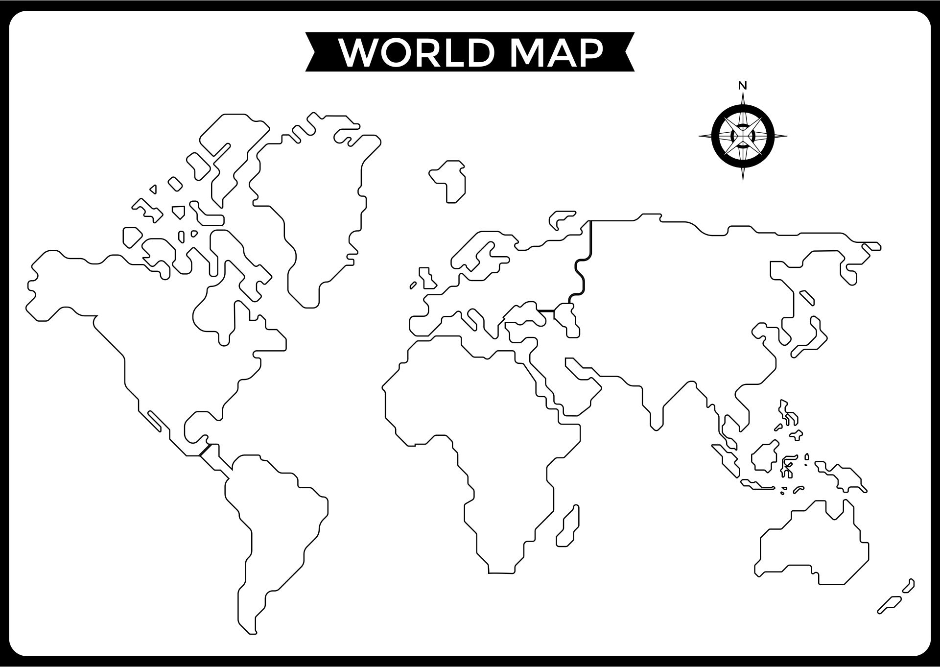 world outline map printable
