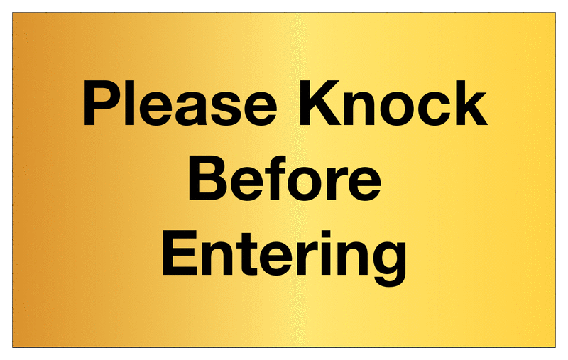 Door Sign Please Knock Before Entering