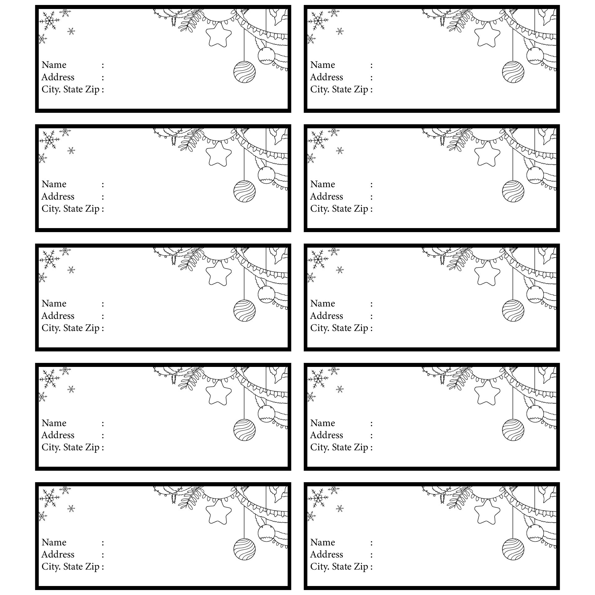 Christmas Label Template Design 10 Free PDF Printables Printablee