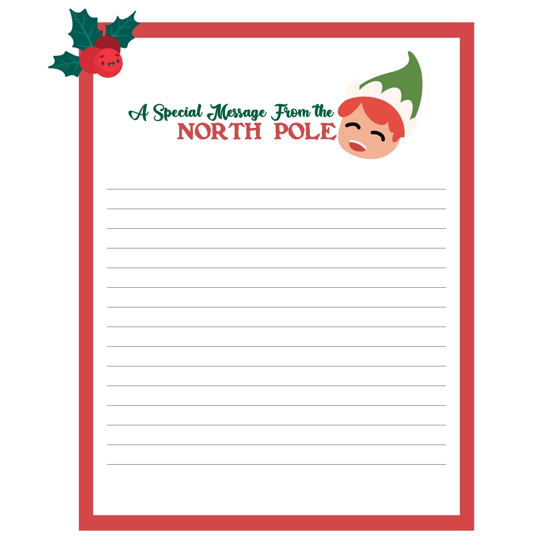 15 Best Elf On The Shelf Free Printable Christmas Paper Borders