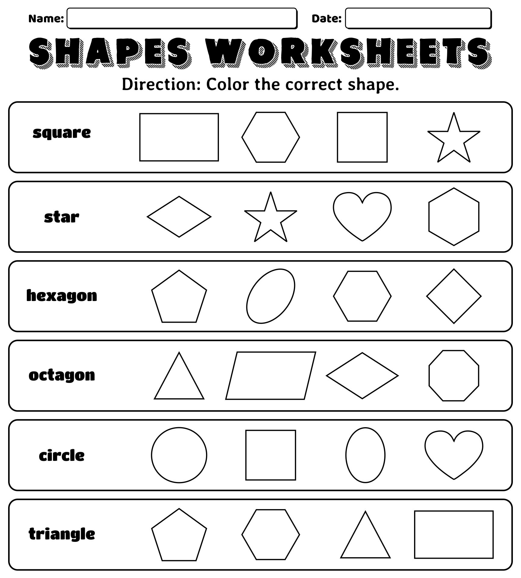 Preschool Printables Shapes