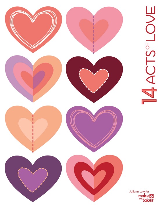 Printable Valentine Hearts Love