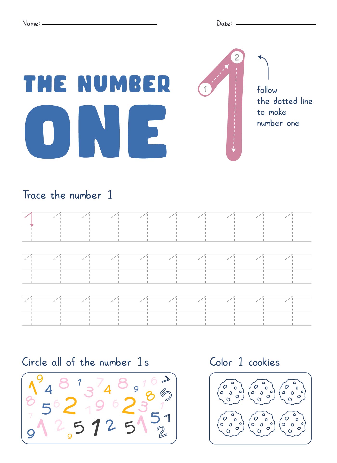 8 Best Images of Printable Number 1 Worksheet - Number One Preschool ...