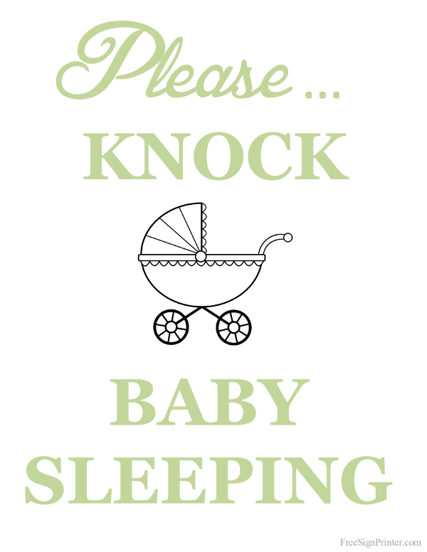 Please Knock Baby Sleeping Sign