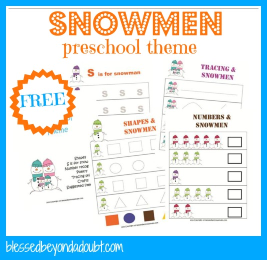 Preschool Snowman Printables