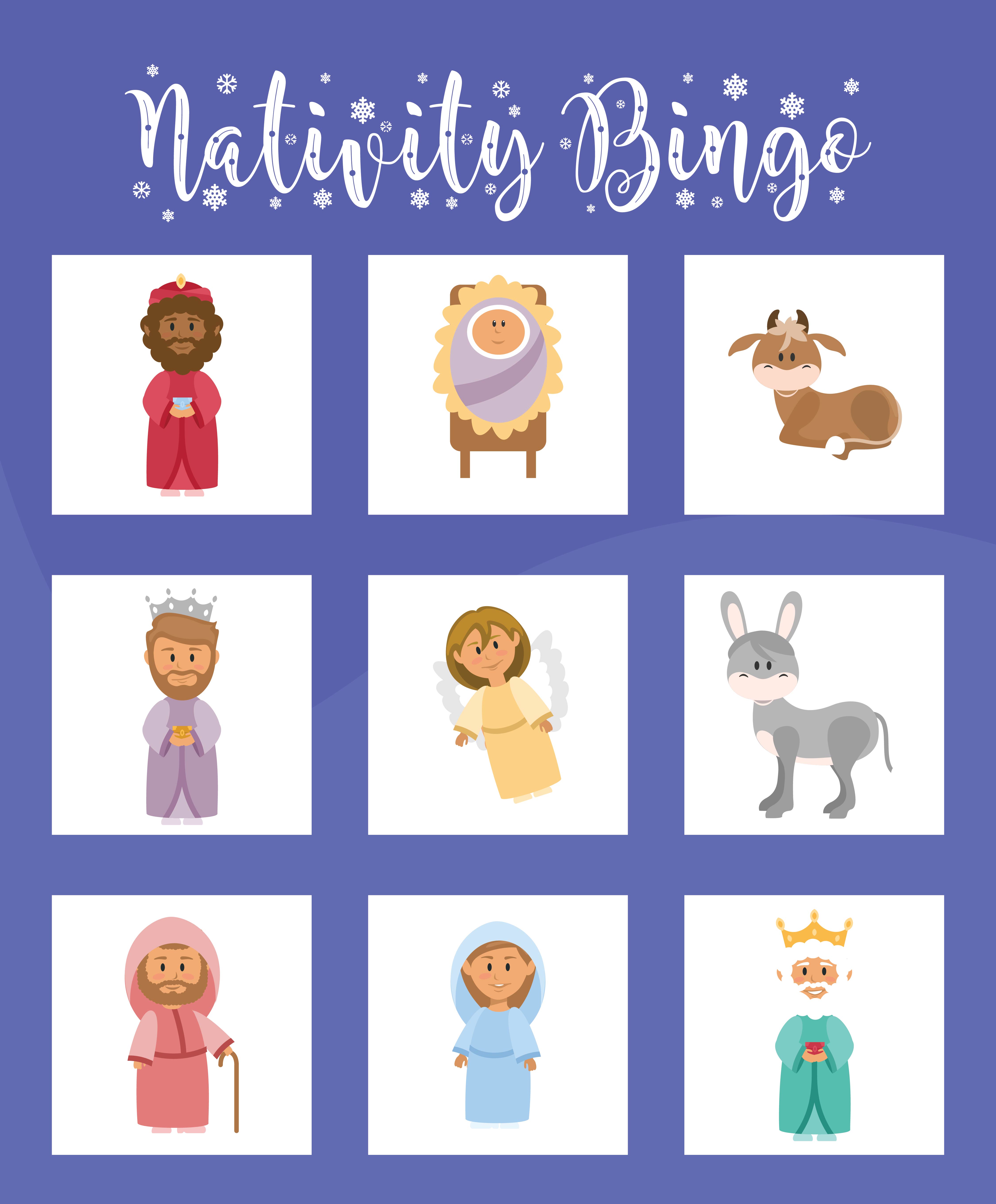 Nativity Christmas Bingo 7 Free PDF Printables Printablee