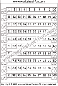 Small Printable Number Chart 1-100