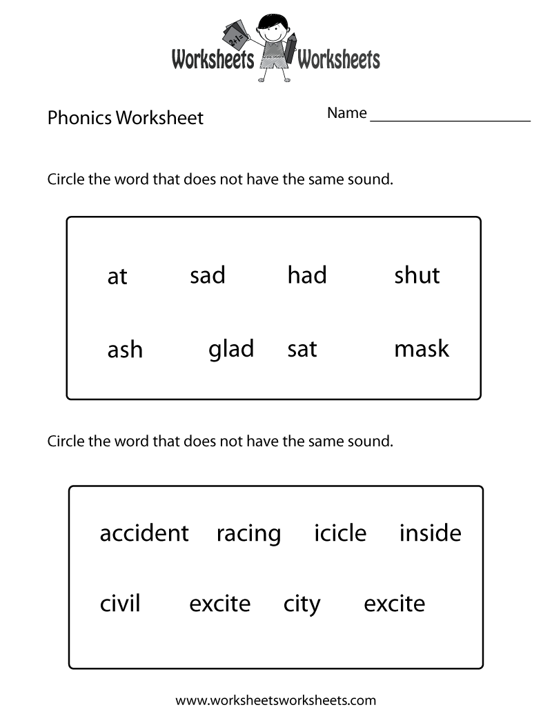 1st Grade Printable Phonics Worksheets