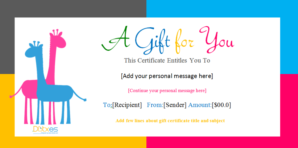 Birthday Gift Certificate Templates Free