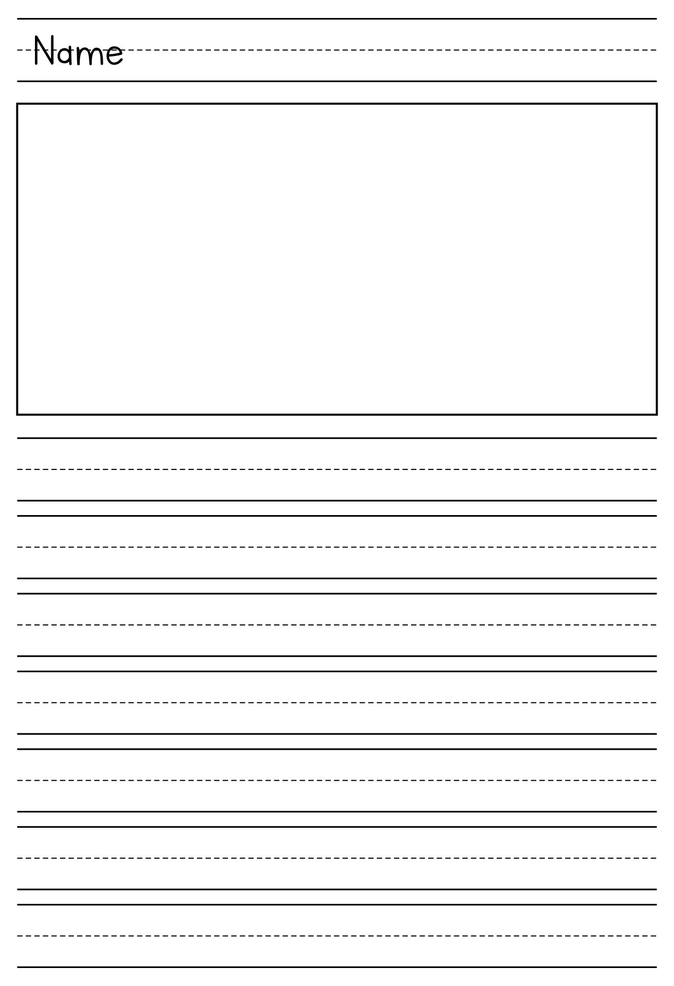 Free Printable Primary Paper Template Lined Paper For Kindergarten Writing How To Write Cause 