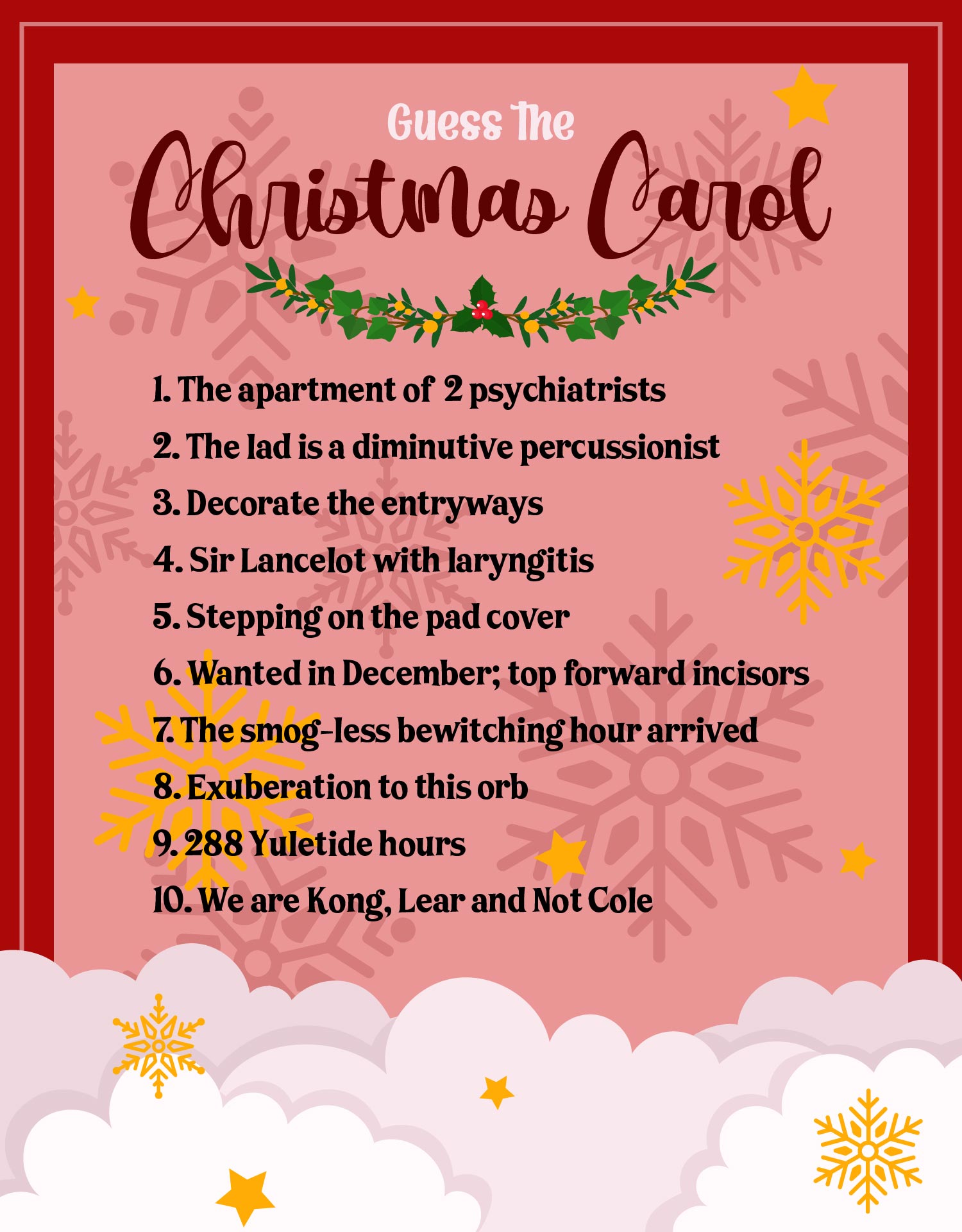 Printable Carol Christmas  Pictionarypuzzles