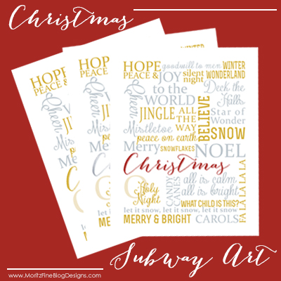 Printable Christmas Subway Art