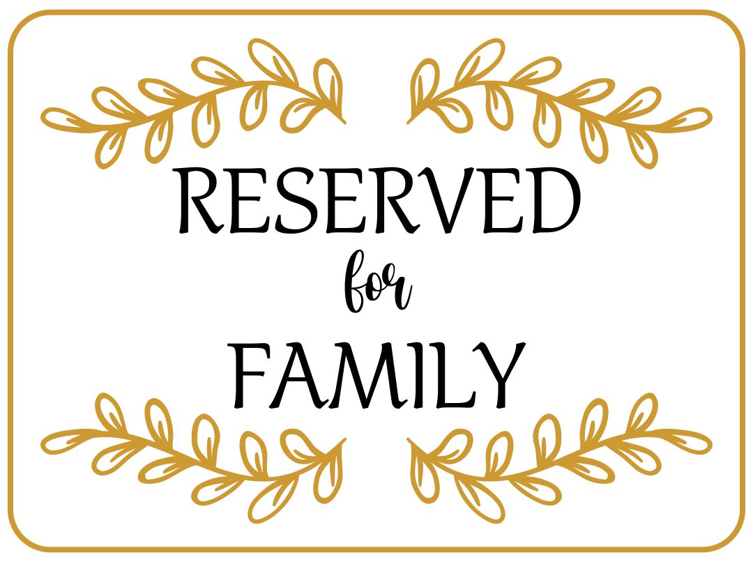 Printable Editable Free Printable Reserved Table Signs Template